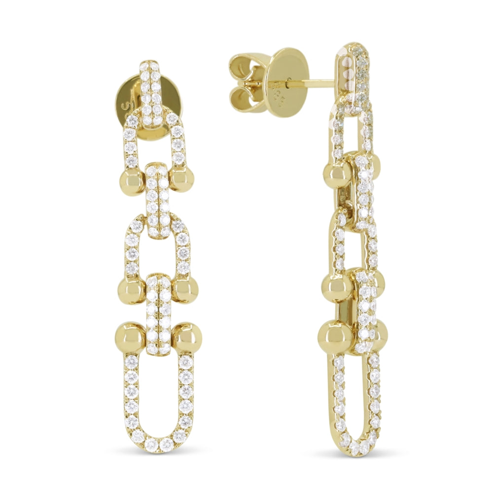 Madison L 14K Yellow Gold Diamond Paperclip Drop Earrings - style E1832Y