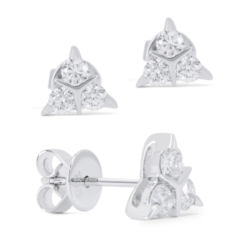 Madison L 14K White Gold Diamond Stud Earrings - style E1836W