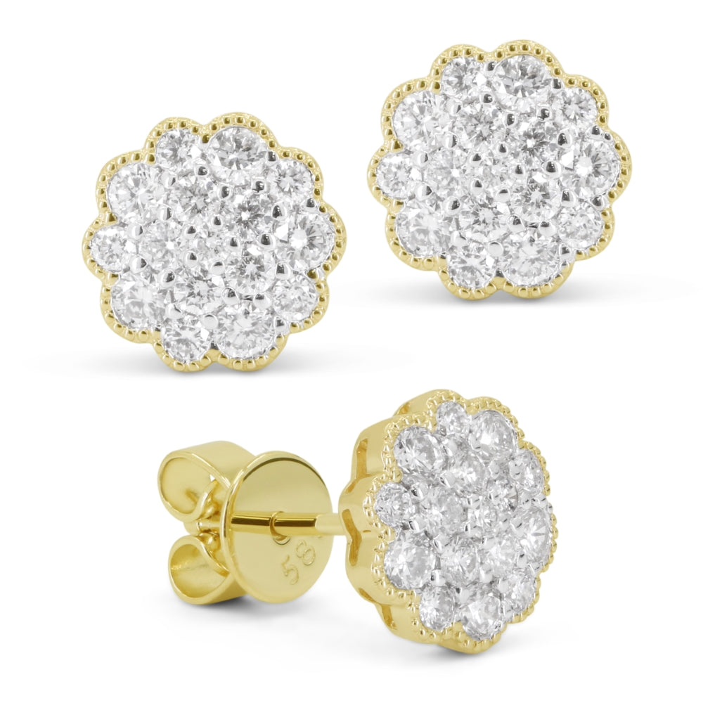 Madison L 14K Yellow Gold Diamond Stud Earrings - style E1854Y