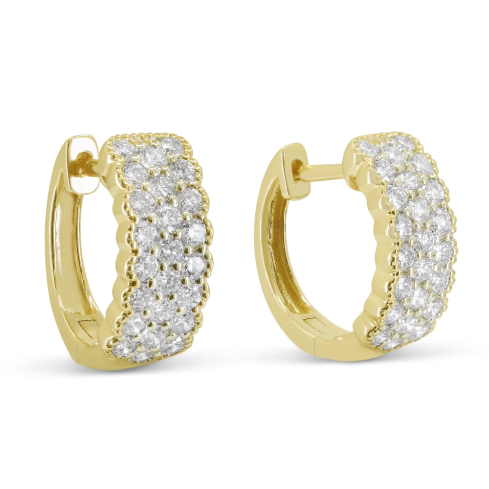 Madison L 14K Yellow Gold Diamond Huggie Hoop Earrings - style E1857Y