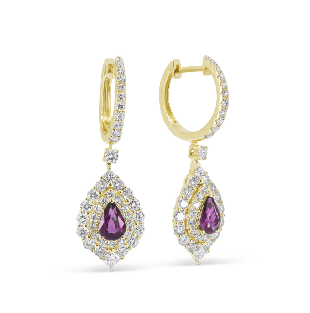 Madison L 14K Yellow Gold Pink Sapphire Drop Earrings - style E1859PSAY