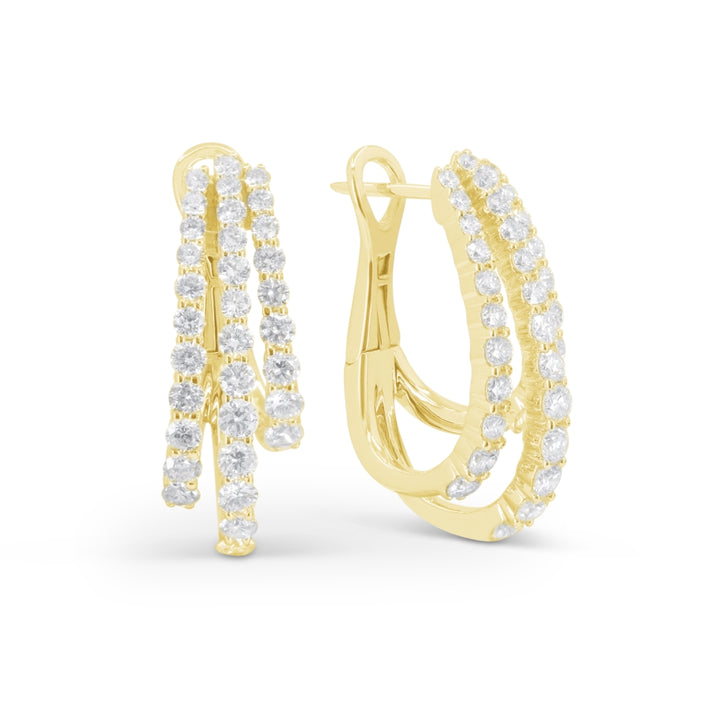 Madison L 14K Yellow Gold Diamond Huggie Hoop Earrings - style E1861Y