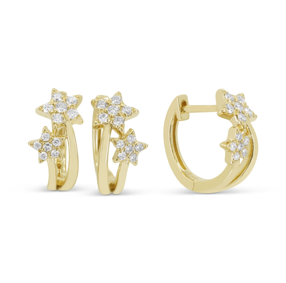 Madison L 14K Yellow Gold Diamond Huggie Stud Earrings - style E1868Y