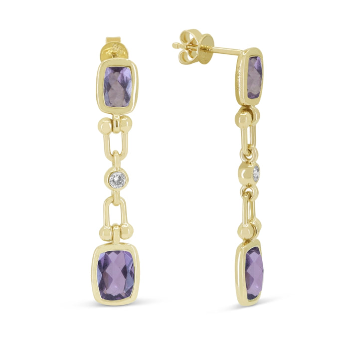 Madison L 14K Yellow Gold Amethyst Drop Earrings - style E1870PAMAMY