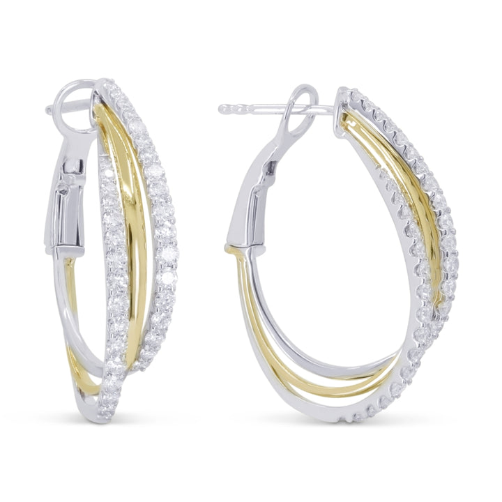 Madison L 14K Two Tone Gold Diamond In & Out Hoop Earrings - style E1873WY
