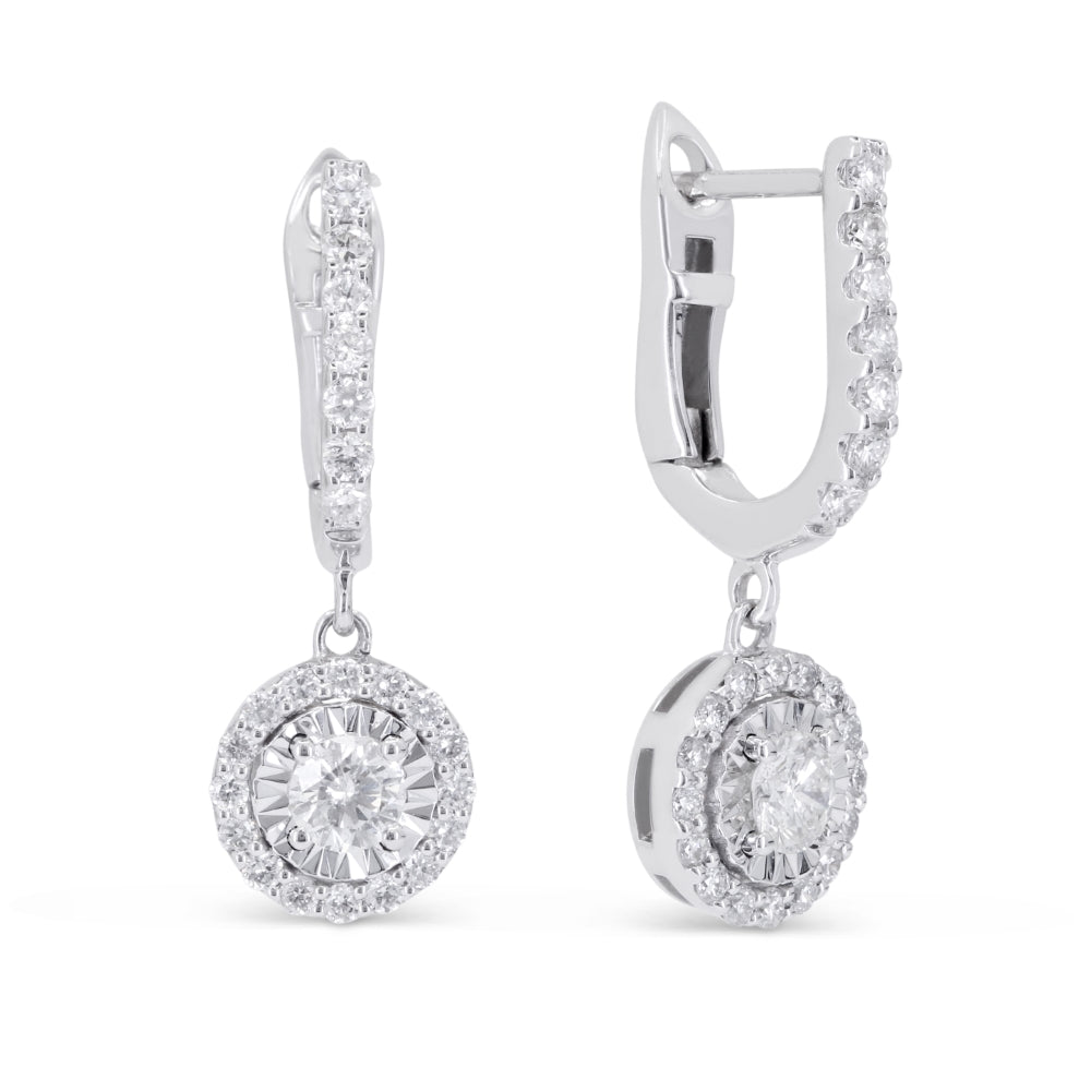 Madison L 14K White Gold Diamond Drop Earrings - style E1877W