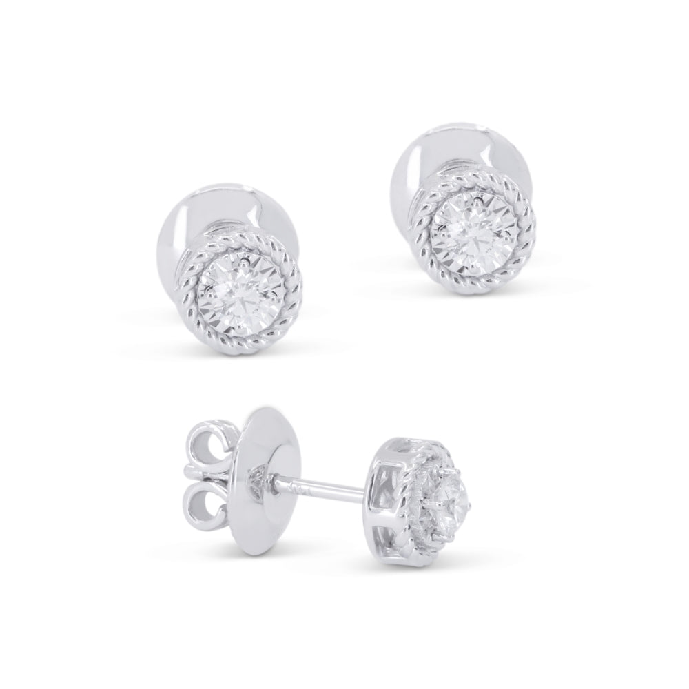 Madison L 14K White Gold Diamond Stud Earrings - style E1878W