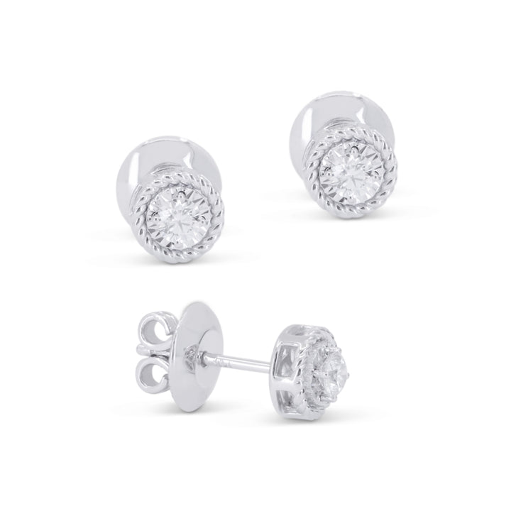 Madison L 14K White Gold Diamond Stud Earrings - style E1878W