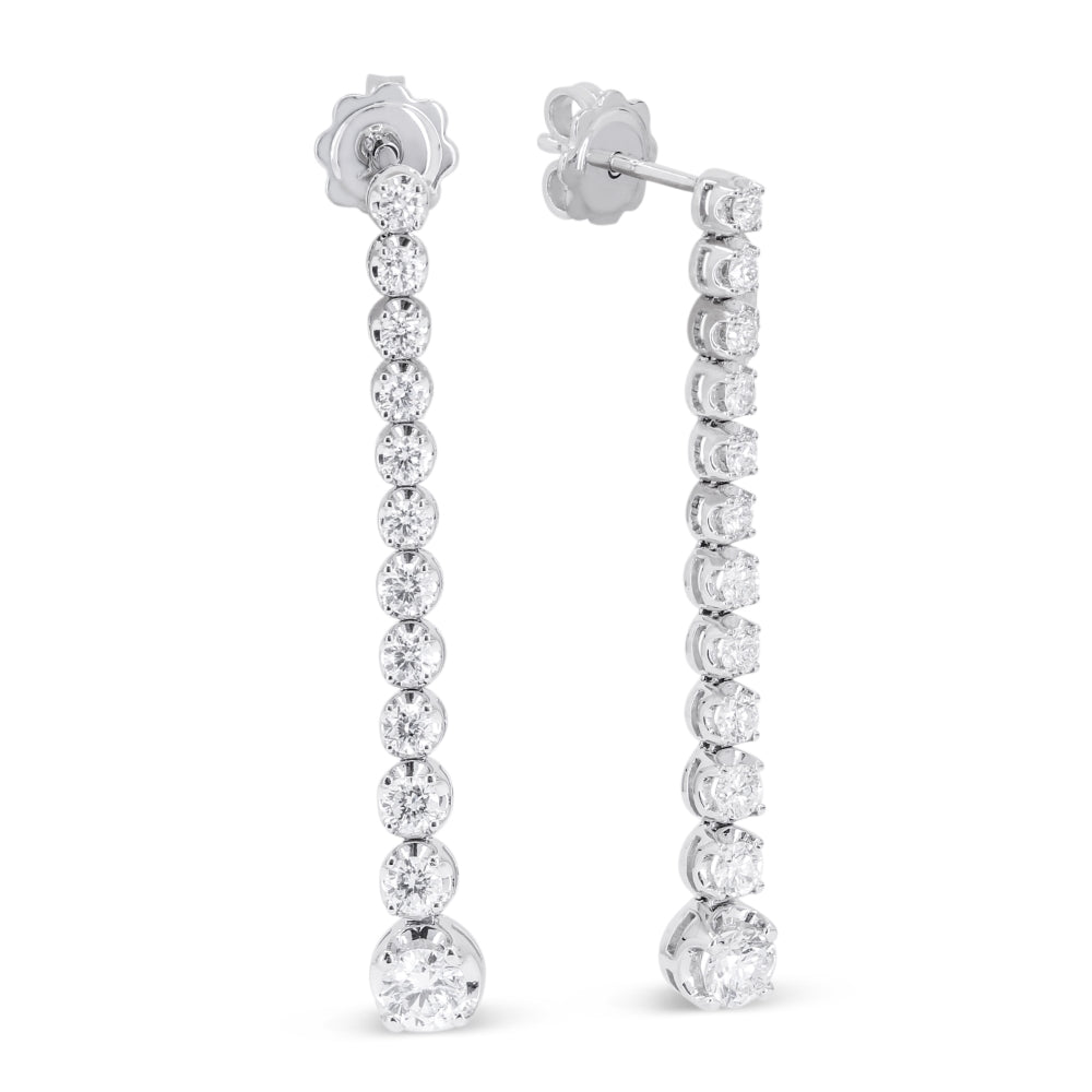 Madison L 14K White Gold Diamond Drop Earrings - style E1879W