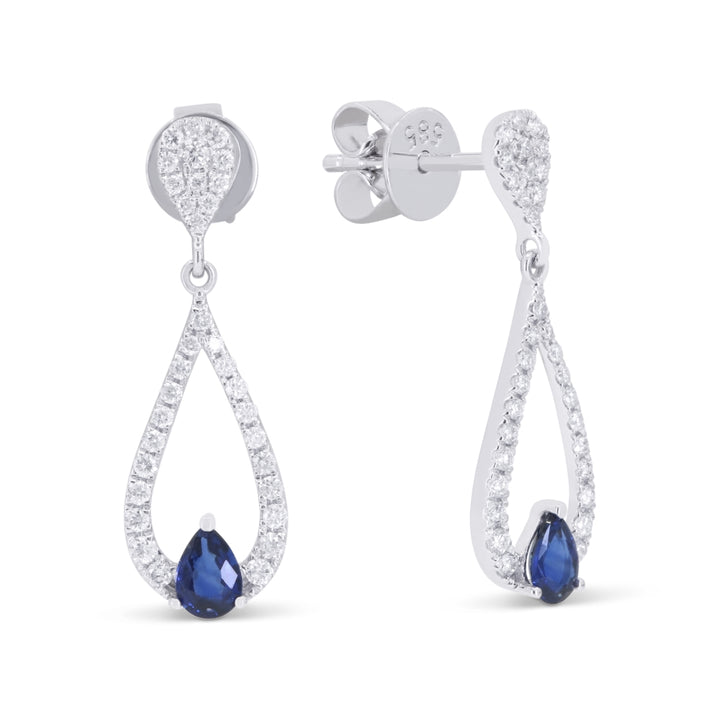 Madison L 14K White Gold Sapphire Drop Earrings - style E1886SAW