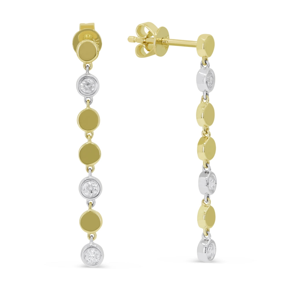 Madison L 14K Two Tone Gold Diamond Drop Earrings - style E1888WY