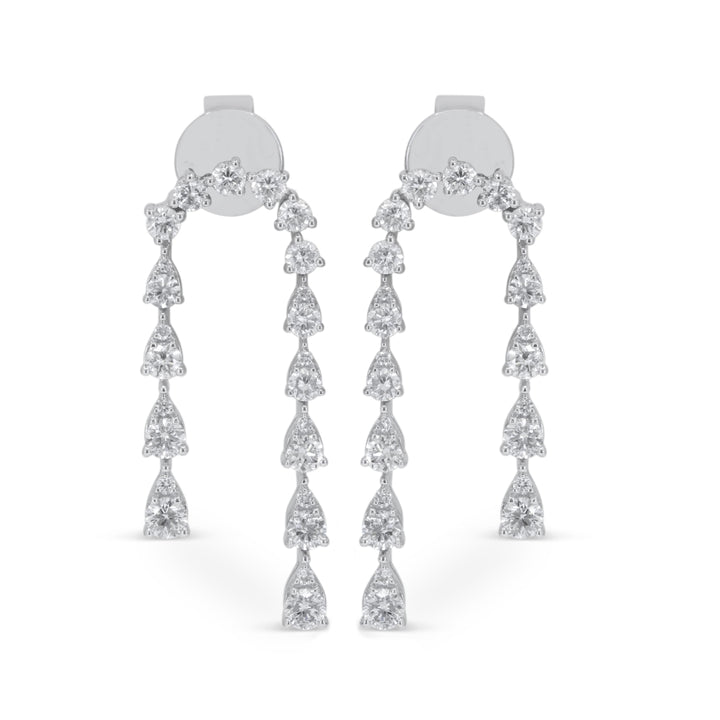 Madison L 14K White Gold Diamond Drop Earrings - style E1892W