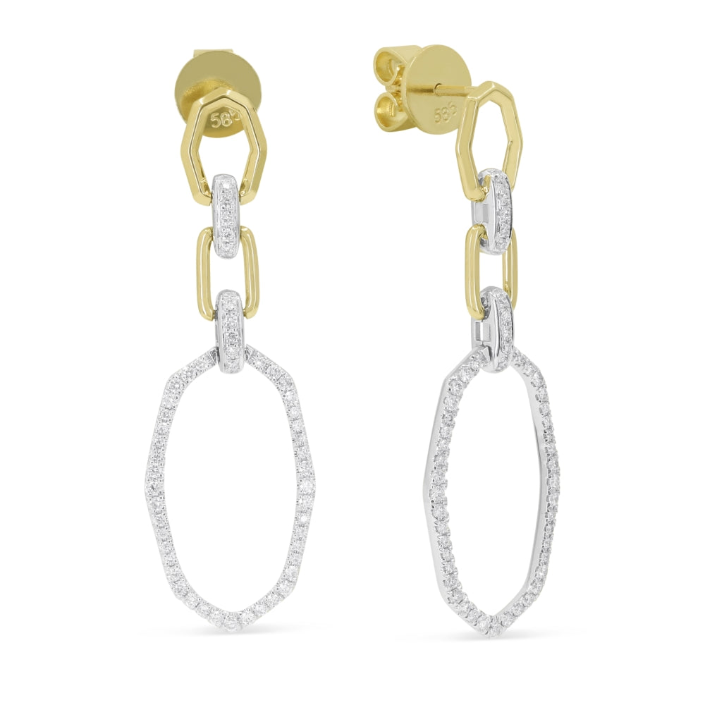 Madison L 14K Two Tone Gold Diamond Drop Earrings - style E1903WY