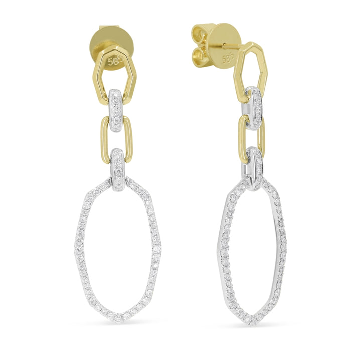 Madison L 14K Two Tone Gold Diamond Drop Earrings - style E1903WY