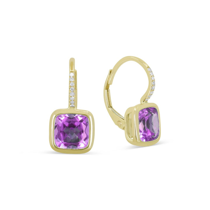 Madison L 14K Yellow Gold Amethyst Drop Earrings - style E1907AMY