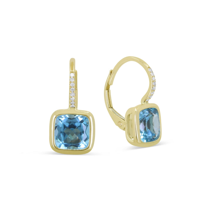 Madison L 14K Yellow Gold Swiss Blue Topaz Drop Earrings - style E1907SWBTY