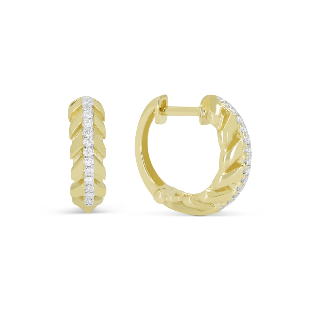 Madison L 14K Yellow Gold Diamond Hoop Earrings - style E1933Y