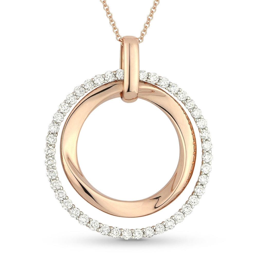 Madison L 14K Rose Gold Diamond Round Pendant - style N1002P