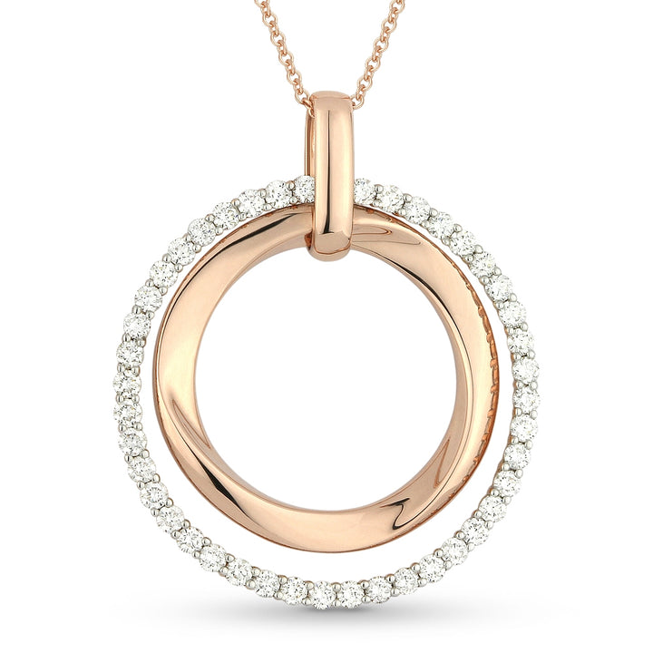 Madison L 14K Rose Gold Diamond Round Pendant - style N1002P