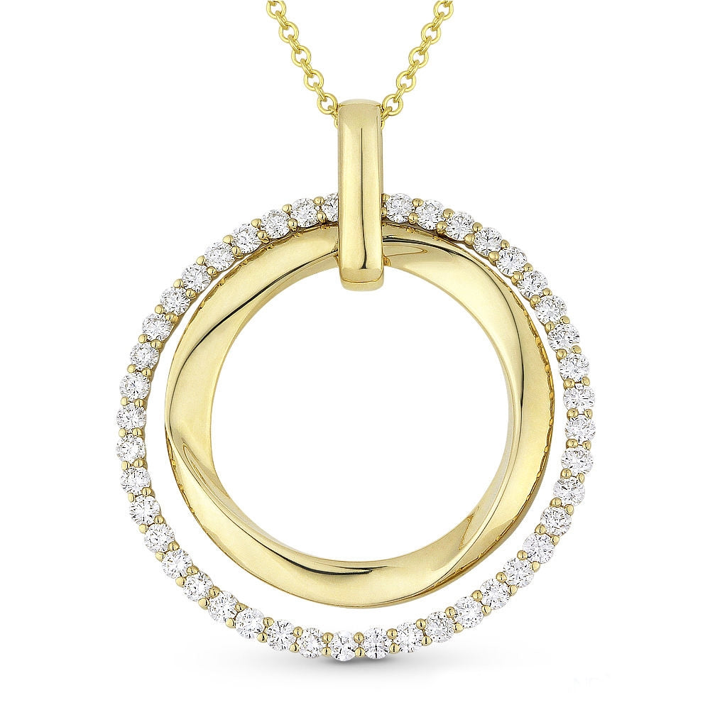 Madison L 14K Yellow Gold Diamond Round Pendant - style N1002Y