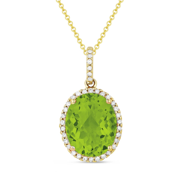 Madison L 14K Yellow Gold Peridot Oval Pendant - style N1027PRY