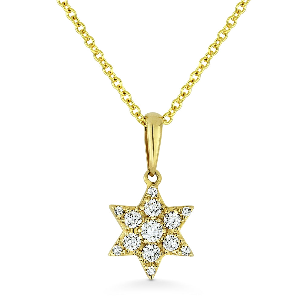 Madison L 14K Yellow Gold Diamond Jewish Star Pendant - style N1030Y
