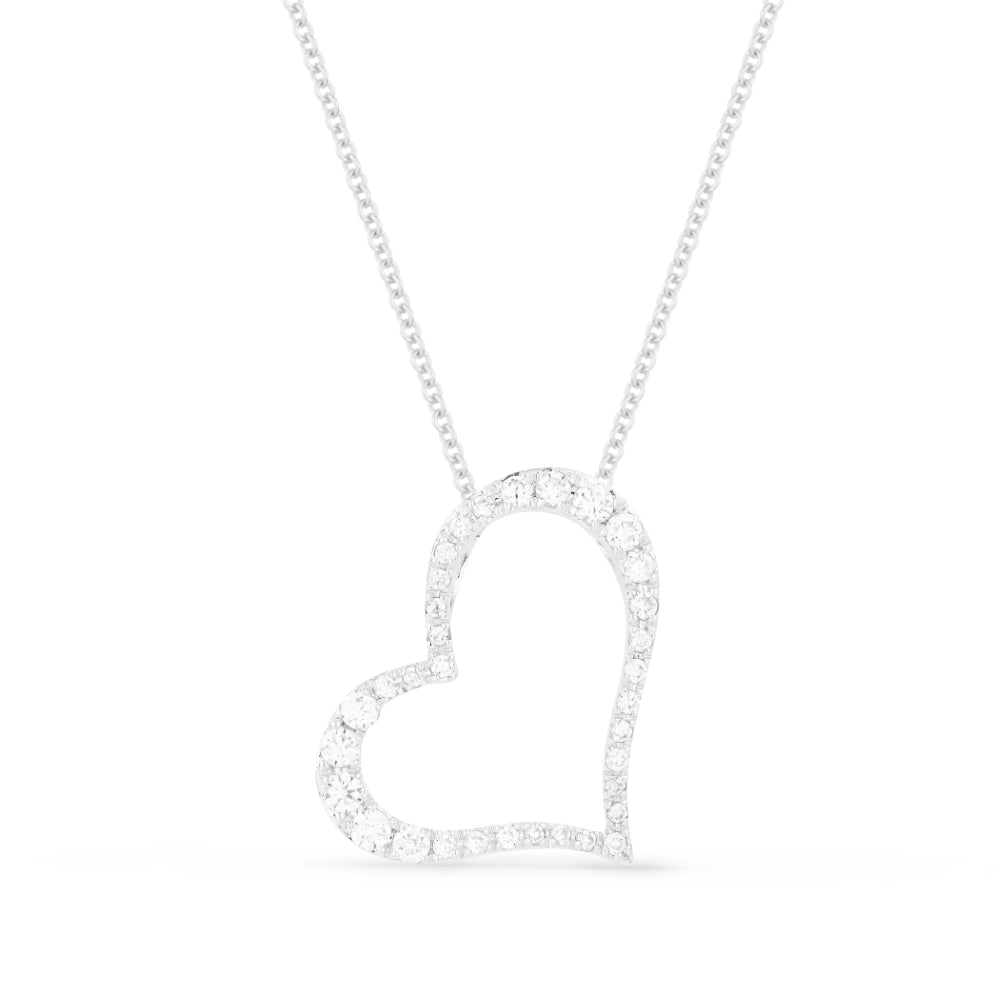 Madison L 14K White Gold Diamond Heart Pendant - style N1042W