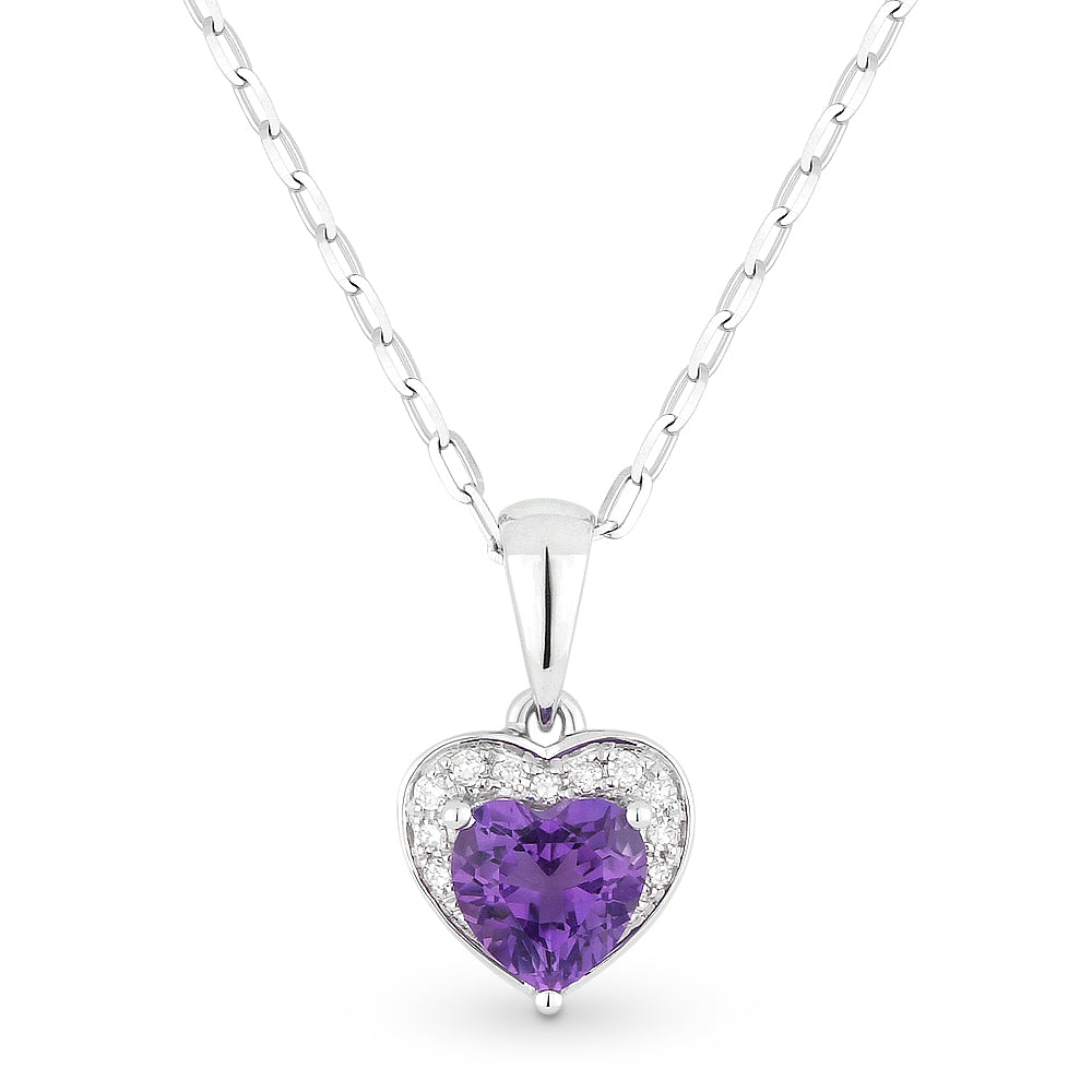 Madison L 14K White Gold Amethyst Heart Pendant - style N1043AMW