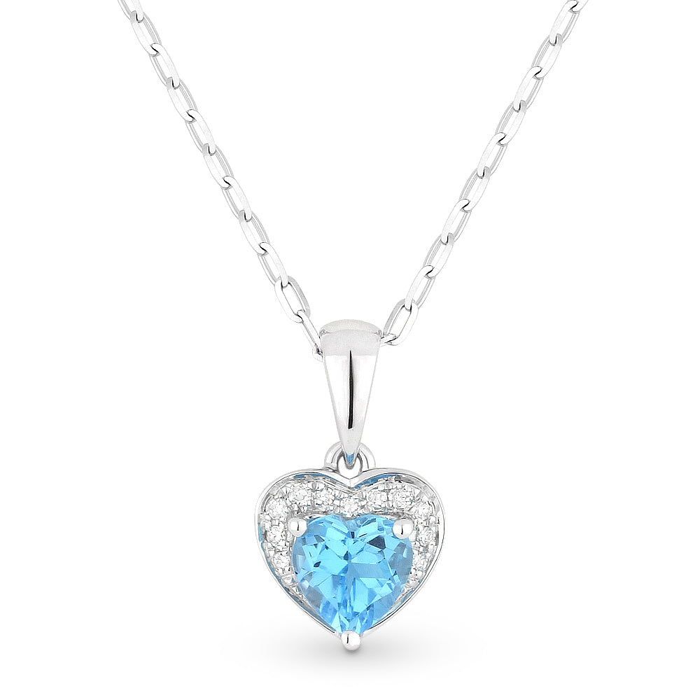 Madison L 14K White Gold Blue Topaz Heart Pendant - style N1043BTW
