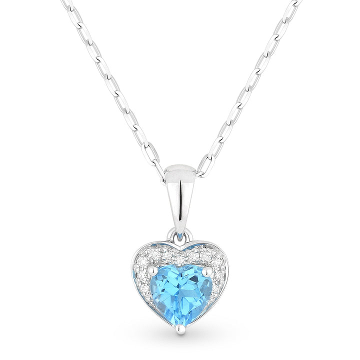 Madison L 14K White Gold Blue Topaz Heart Pendant - style N1043BTW