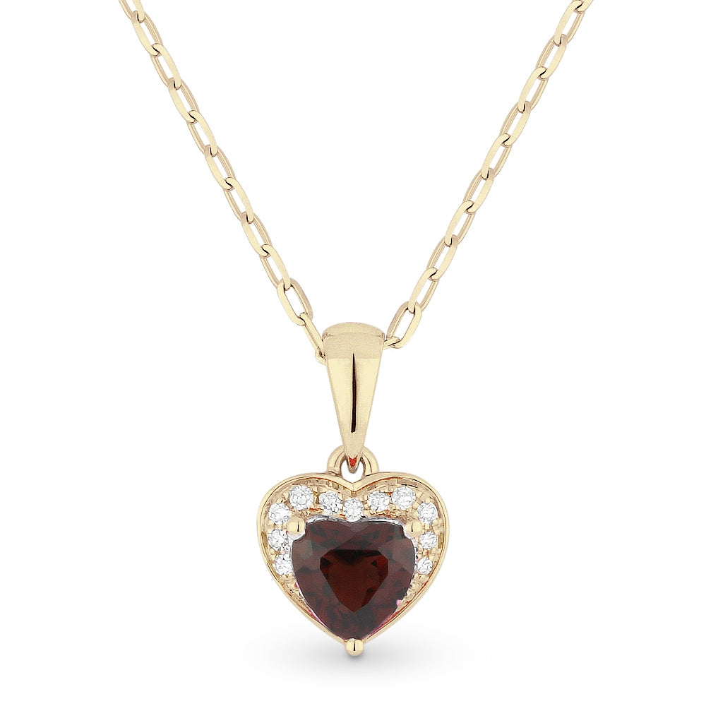 Madison L 14K Yellow Gold Garnet Heart Pendant - style N1043GAY