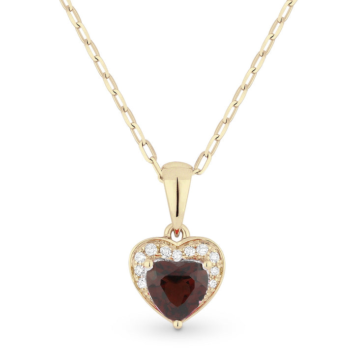 Madison L 14K Yellow Gold Garnet Heart Pendant - style N1043GAY