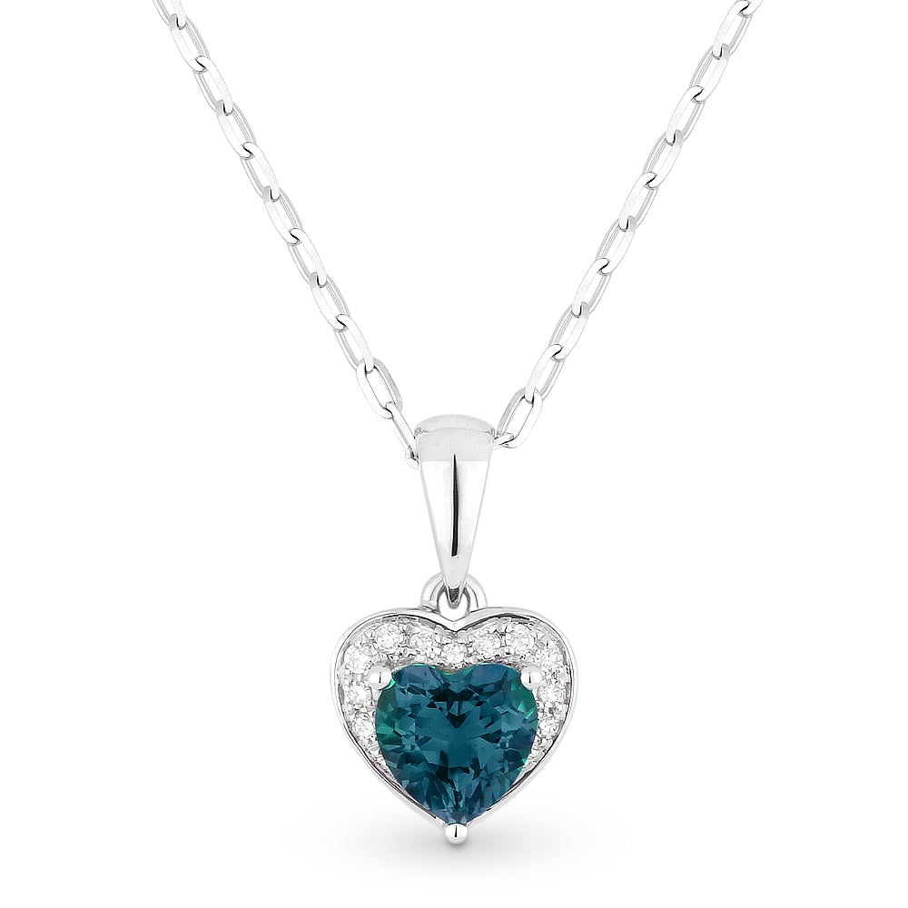 Madison L 14K White Gold London Blue Topaz Heart Pendant - style N1043LBTW