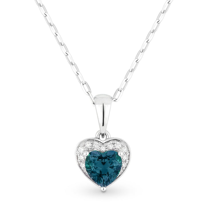 Madison L 14K White Gold London Blue Topaz Heart Pendant - style N1043LBTW