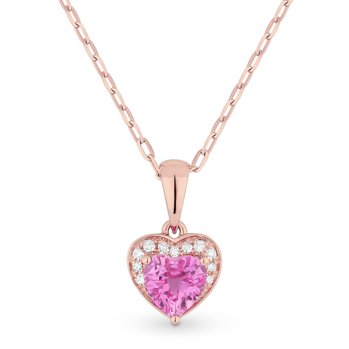Madison L 14K Rose Gold Created Pink Sapphire Heart Pendant - style N1043PCP