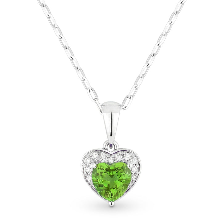 Madison L 14K White Gold Peridot Heart Pendant - style N1043PRW
