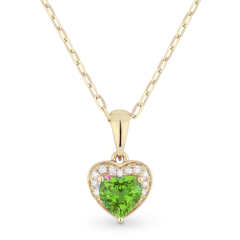Madison L 14K Yellow Gold Peridot Heart Pendant - style N1043PRY