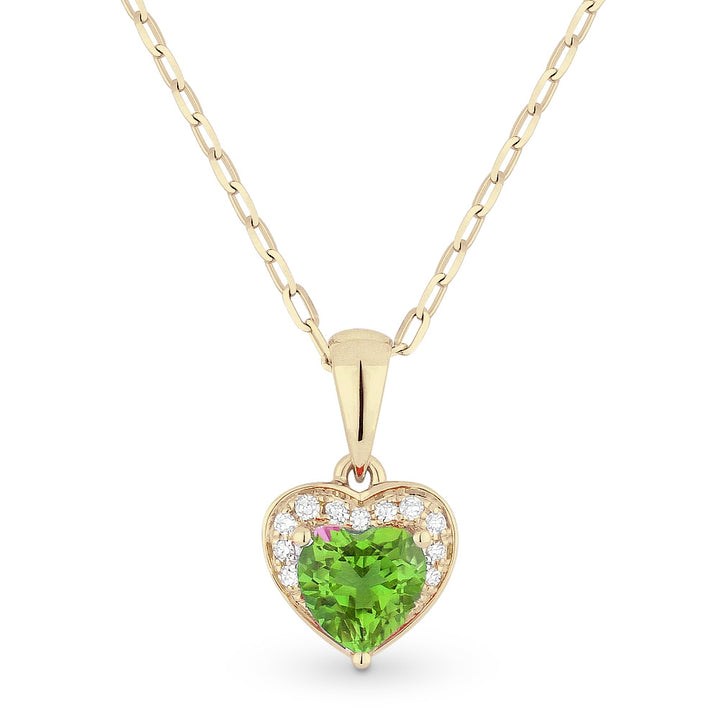 Madison L 14K Yellow Gold Peridot Heart Pendant - style N1043PRY