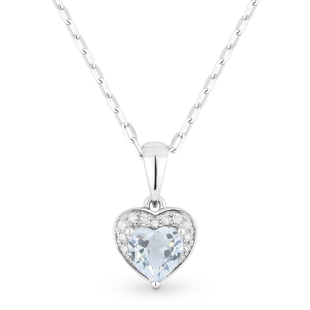 Madison L 14K White Gold White Topaz Heart Pendant - style N1043WTW