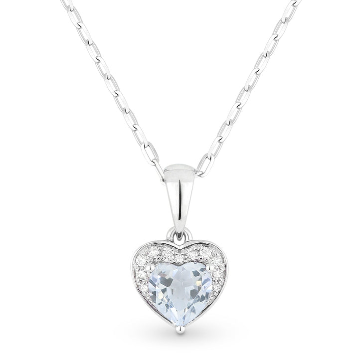 Madison L 14K White Gold White Topaz Heart Pendant - style N1043WTW