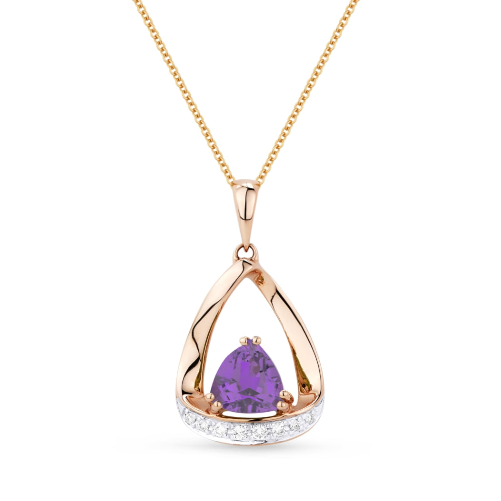 Madison L 14K Rose Gold Amethyst Pear Pendant - style N1045AMP