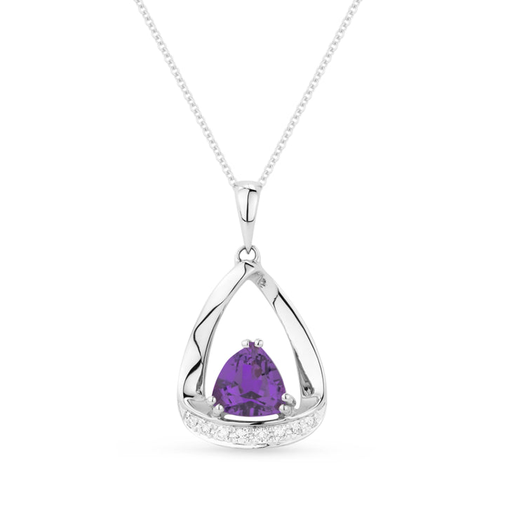 Madison L 14K White Gold Amethyst Pear Pendant - style N1045AMW