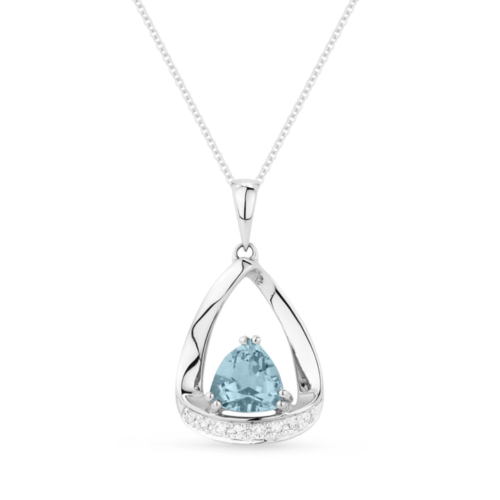 Madison L 14K White Gold Aquamarine Pear Pendant - style N1045AQW