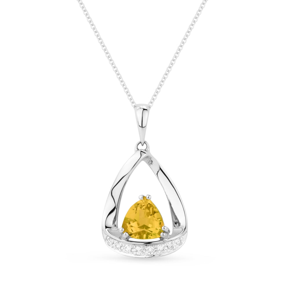 Madison L 14K White Gold Citrine Pear Pendant - style N1045CTW