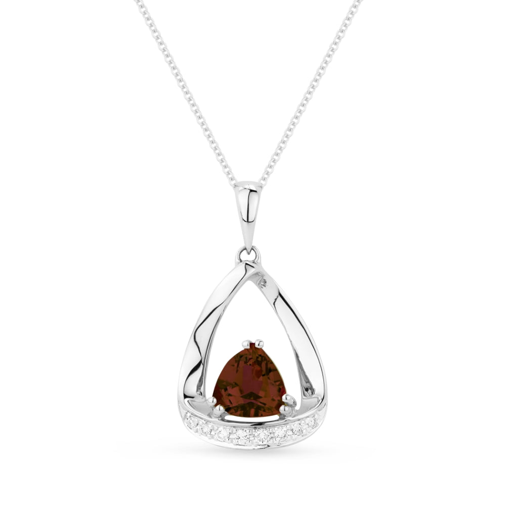 Madison L 14K White Gold Garnet Pear Pendant - style N1045GAW