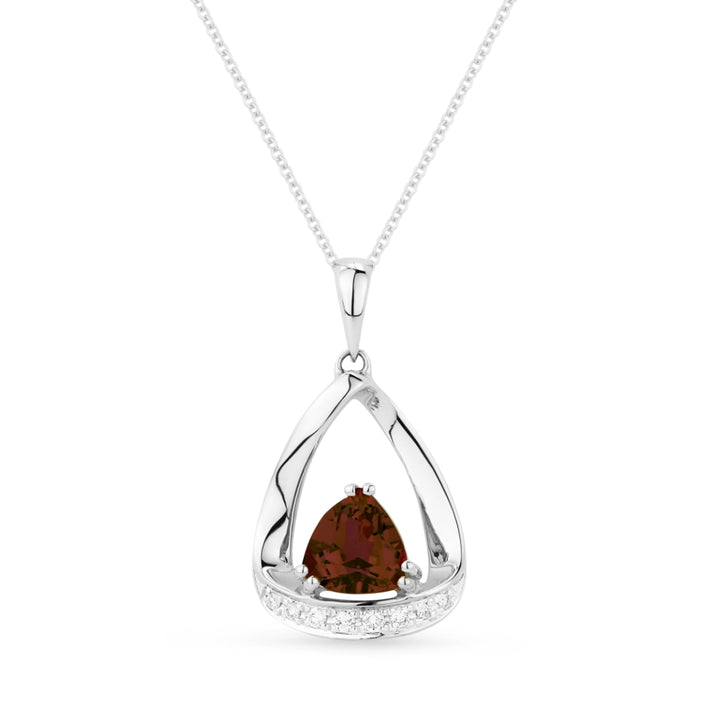 Madison L 14K White Gold Garnet Pear Pendant - style N1045GAW