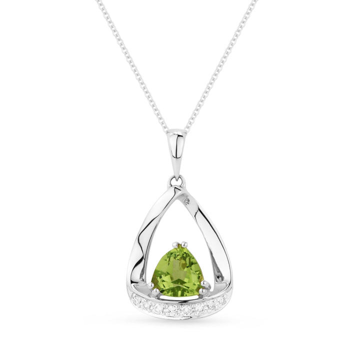 Madison L 14K White Gold Peridot Pear Pendant - style N1045PRW