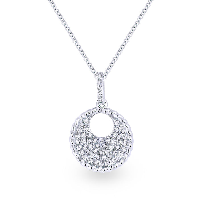 Madison L 14K White Gold Diamond Round Pendant - style N1047W