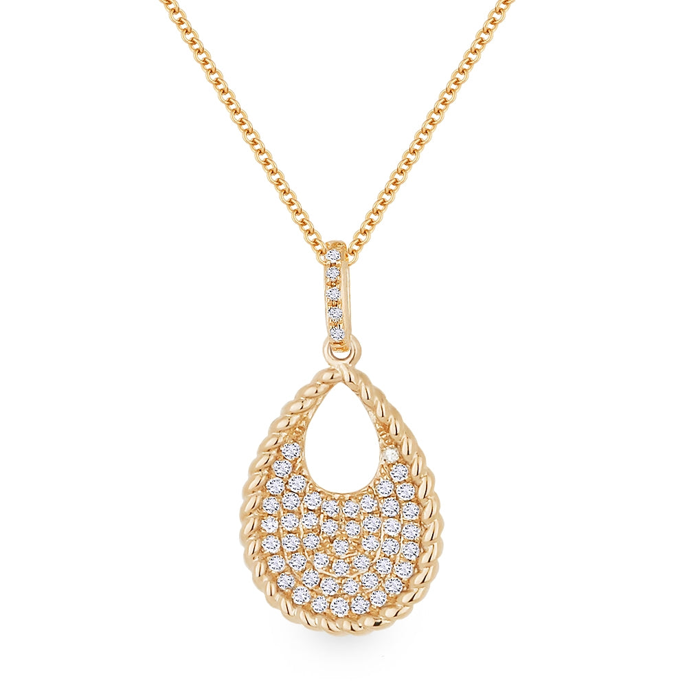 Madison L 14K Rose Gold Diamond Pear Pendant - style N1049P