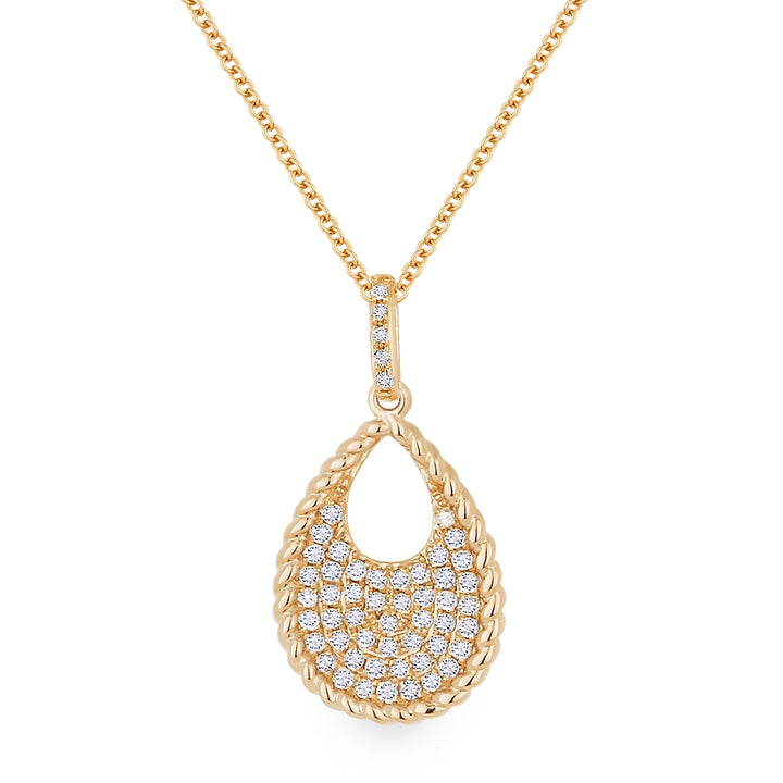 Madison L 14K Rose Gold Diamond Pear Pendant - style N1049P